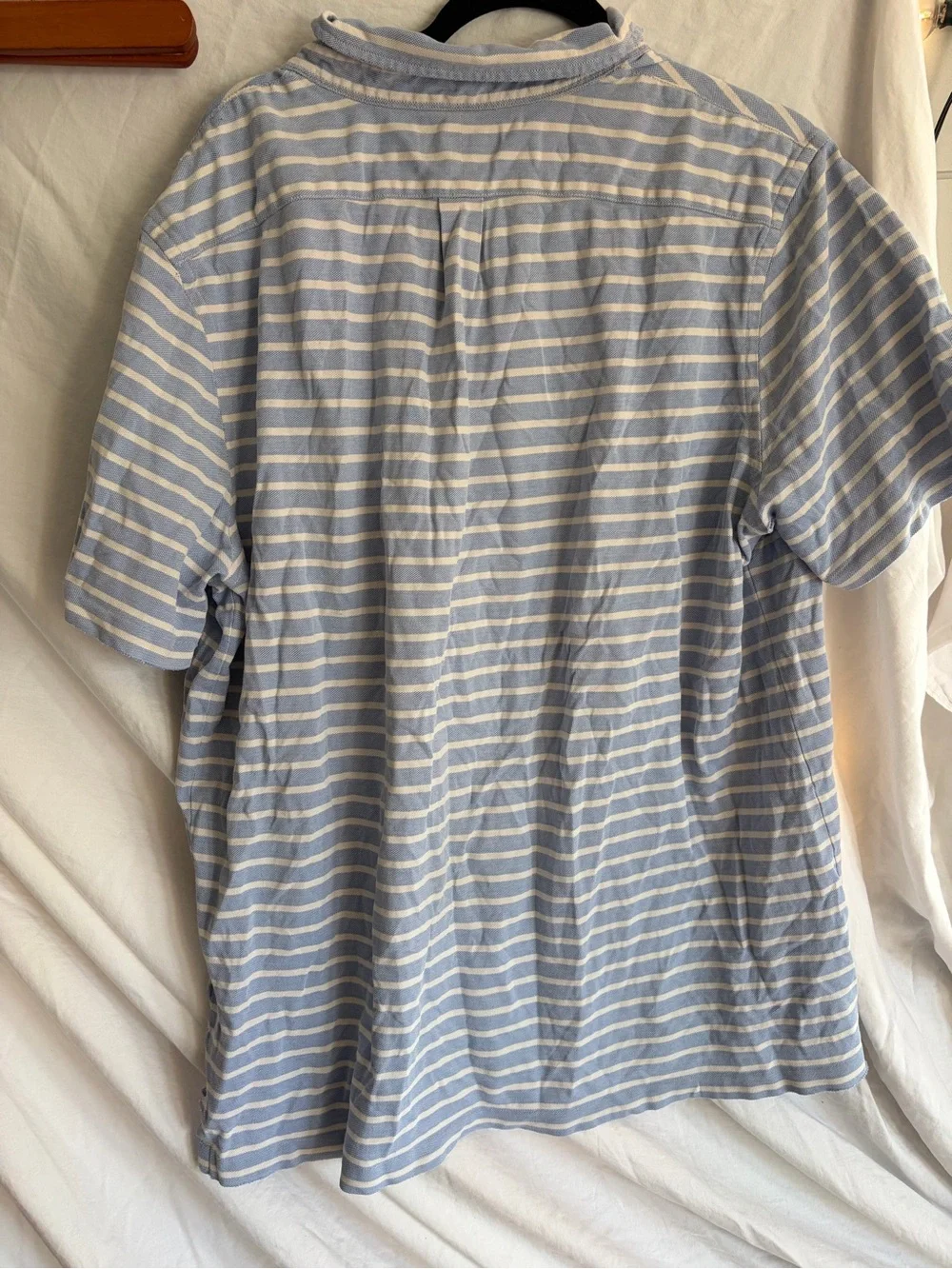 Ralph Lauren Light Blue and White Striped Polo Shirt